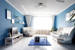 Blue and white living room design