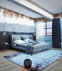 Bedroom interior loft wood