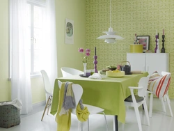 Color combination of wallpaper for the kitchen photo