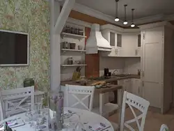 Small kitchen design in Provence style photo