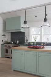 Sage color in the kitchen interior