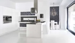 Combination of white and black in the kitchen photo