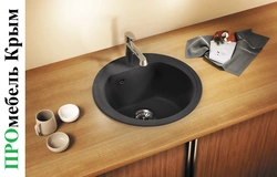 Stone sink for kitchen interior