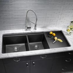 Stone sink for kitchen interior