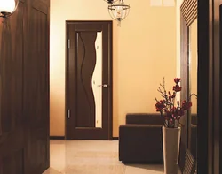 Living room interior with wenge doors photo