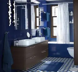 Banyoning ichki qismidagi ko'k bilan qanday rang mos keladi