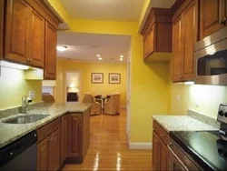 Kitchen interior yellow brown