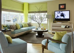 Green yellow living room photo