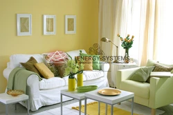 Green yellow living room photo