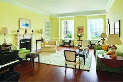 Green yellow living room photo