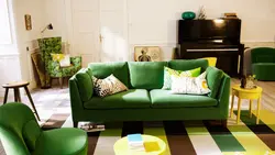Green yellow living room photo