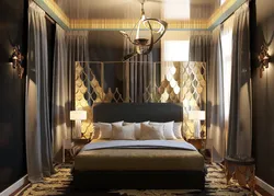 Golden bedroom interior