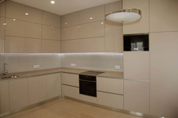 Beige Kitchen Gloss In The Interior