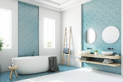 Glass wallpaper in bath design