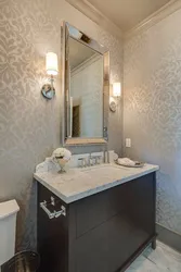 Glass wallpaper in bath design