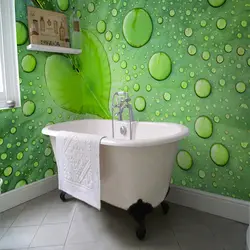 Glass wallpaper in bath design