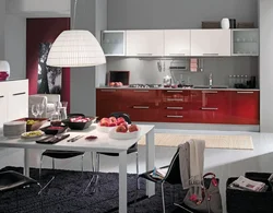 Colors Combined With Burgundy In The Kitchen Interior