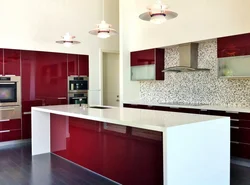 Рангҳо дар якҷоягӣ бо burgundy дар дохили ошхона