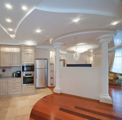 Kitchen interior plasterboard ceiling