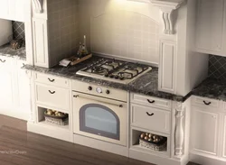 Kitchen design with white oven
