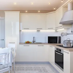 Kitchen design in a modern style in light colors 10 photos
