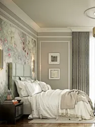 Wallpaper molding bedroom photo