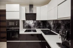 Black And White Kitchen In The Interior Real