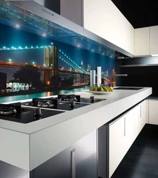 Mətbəx fotoşəkili üçün şüşə panel
