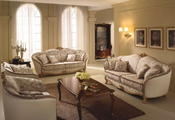 Upholstered classic furniture for the living room photo