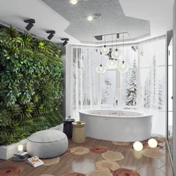 Bathroom design with flowers photo