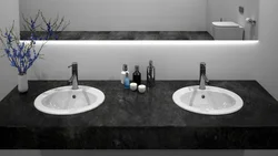 Built-in sink in the bathroom photo