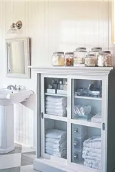 Storage in the bathroom photo