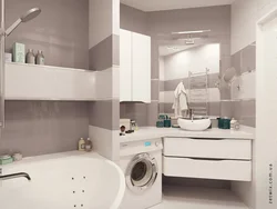 Bathroom design without toilet 3 sq.m.