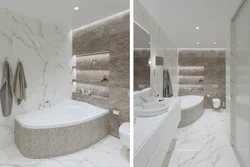 Bathroom design with triangular bathtub
