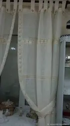 Льняные шторы на кухню фото