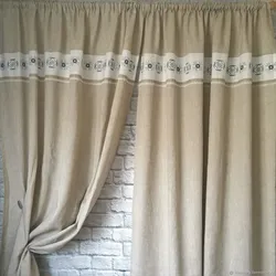 Linen curtains for the kitchen photo