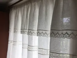 Linen curtains for the kitchen photo