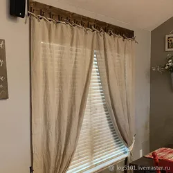 Linen curtains for the kitchen photo