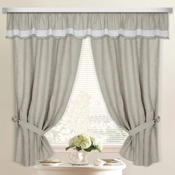 Linen curtains for the kitchen photo