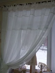 Linen curtains for the kitchen photo