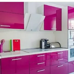 Small pink kitchen design photo