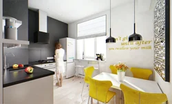 Kitchen Design In Gray Tones Photo With Bright Accents