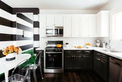 Black and white kitchen interiors color combination