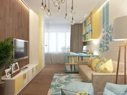 Children's living room 16 sq m design