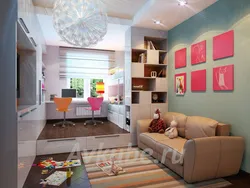 Children's living room 16 sq m design