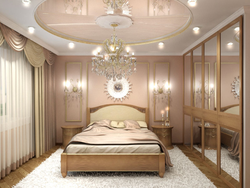 Two-level ceilings in the bedroom design photo