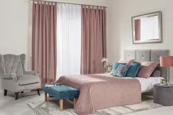 Curtains in the bedroom interior color combination