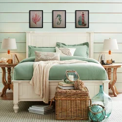 Color combination in the interior of a marine bedroom