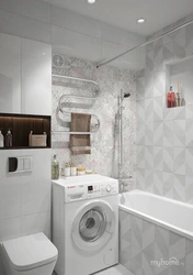 Bathroom design in Khrushchev with washing machine