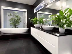 Flowers in the bathroom interior photo